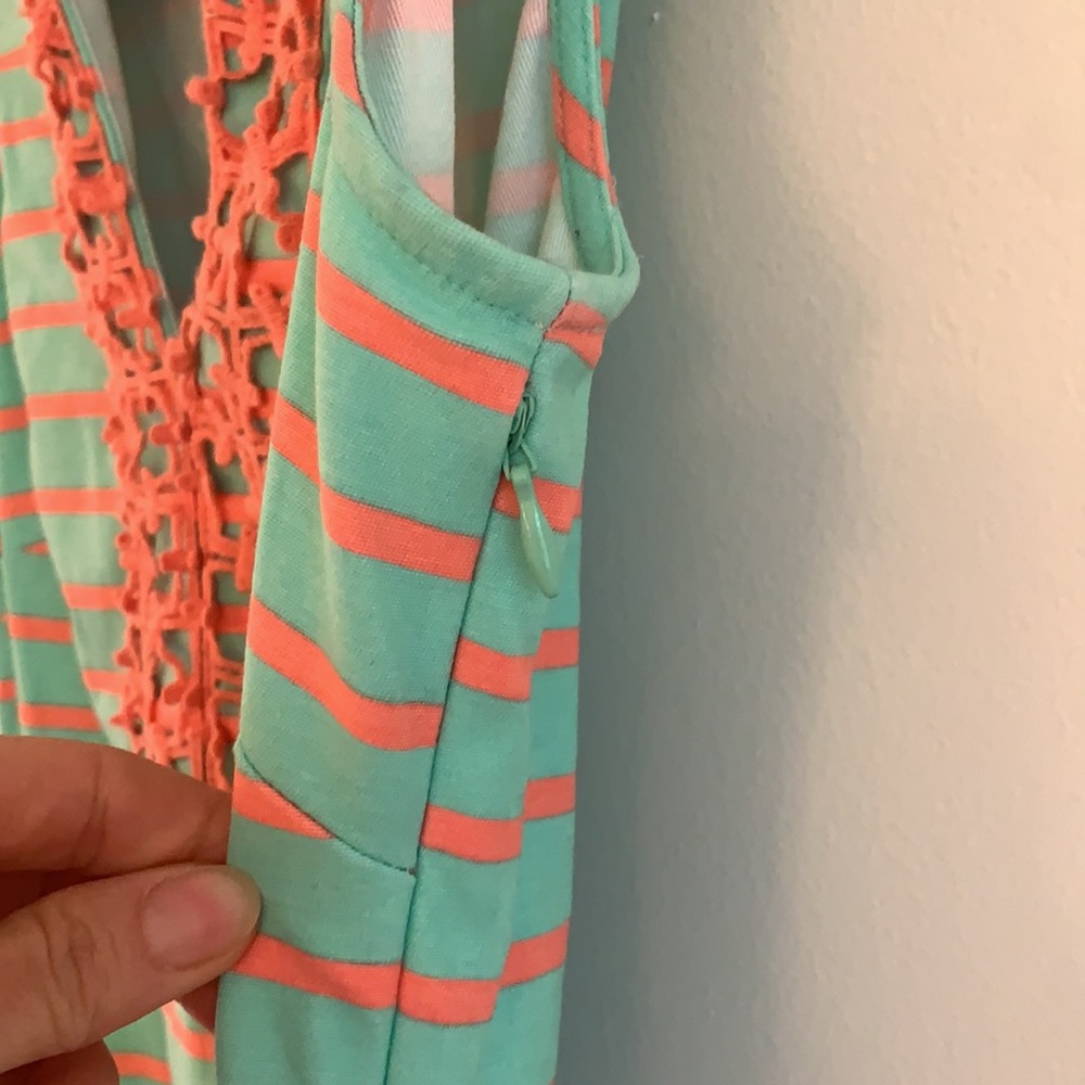 Sail to Sable aqua and pink striped dress Xxs - Picture 4 of 5